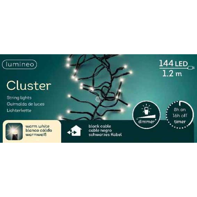 Lumineo Cluster novogodišnje lampice 1.2m 144 LED toplo bele-1